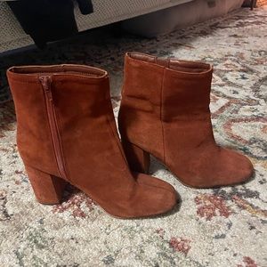 Red booties from urban outfitters